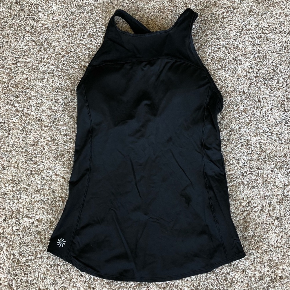 Athleta black high neck workout tank top